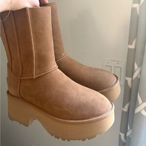 UGG Tan Suede Platform Boots